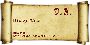 Diósy Máté névjegykártya